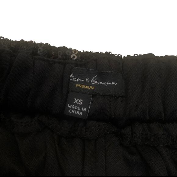 Black Sequined Pants Wide Leg Trousers Size XS Party Evening Dressy Sequins - Picture 6 of 10